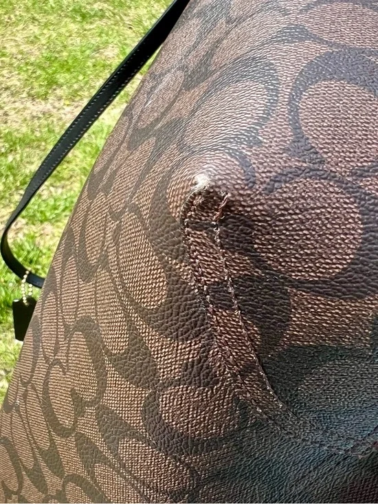 Coach Large City Tote Bag - Black/Walnut - Picture 8 of 12